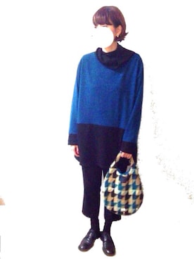 「クロップドパンツ」｜ニッシさん（レディース・157cm）の冬コーディネート