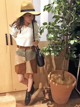 「アイテム（スカート、オレンジ系）」を使った、kazuhaさん（レディース・150cm）の秋コーディネート