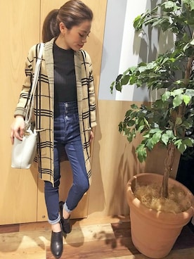 「アイテム（バッグ、ホワイト系）」を使った、kazuhaさん（レディース・150cm）の冬コーディネート