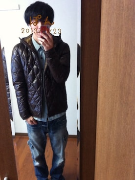 「Paul Smith（ポールスミス）のアイテム（ダウンジャケット/コート）」を使った、ぽぽぽさん（メンズ・172cm）の秋コーディネート