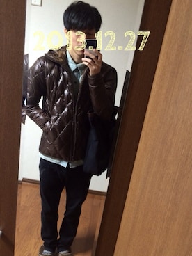 「Paul Smith（ポールスミス）のアイテム（ダウンジャケット/コート）」を使った、ぽぽぽさん（メンズ・172cm）の冬コーディネート