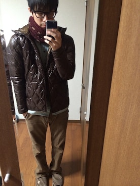 「Paul Smith（ポールスミス）のアイテム（ダウンジャケット/コート）」を使った、ぽぽぽさん（メンズ・172cm）の冬コーディネート