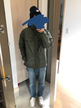 「ジャックパーセル」｜「アイテム（マウンテンパーカー）」を使った、ぽぽぽさん（メンズ・174cm）の秋コーディネート