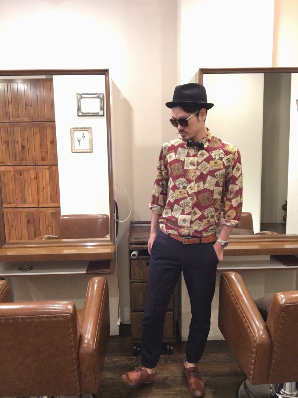 「古着のアイテム（シャツ/ブラウス、その他）」を使った、kimi さん（メンズ・179cm）の春コーディネートの1枚目の写真