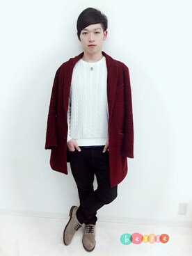 「HERE'S（HERE'S）のアイテム（ジャケット/アウター）」を使った、こうやさん（メンズ・166cm）の冬コーディネート