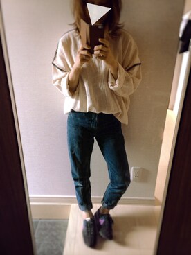 「TODAYFUL（トゥデイフル）のアイテム（トップス、ベージュ系）」を使った、やまさん（レディース・152cm）の夏コーディネート