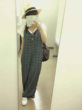 「w closet（ダブルクローゼット）のアイテム（つなぎ/オールインワン）」を使った、Maricoさん（レディース・153cm）の夏コーディネート
