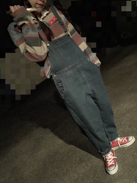 「韓国」｜「アイテム（サロペット/オーバーオール）」を使った、さやぞうさん（レディース・152cm）の秋コーディネート