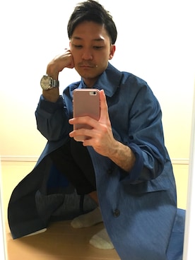 「BEAMS（ビームス）のアイテム（ダウンジャケット/コート）」を使った、団栗さん（メンズ・175cm）の春コーディネート