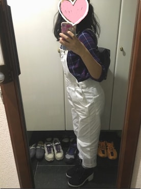 「Honeys（ハニーズ）のアイテム（オールインワン・サロペット）」を使った、HoNo**さん（キッズ・150cm）の春コーディネート