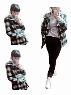 「mysty woman（ミスティウーマン）のアイテム（ジャケット/アウター）」を使った、emuさん（メンズ・158cm）の冬コーディネート