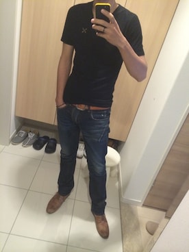 「HALB（ハルプ）のアイテム（パンツ）」を使った、YOUさん（メンズ・176cm）の春コーディネート