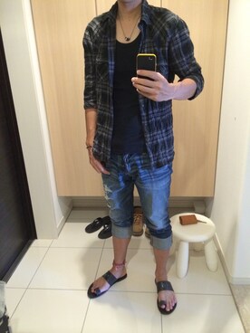「HALB（ハルプ）のアイテム（トップス）」を使った、YOUさん（メンズ・176cm）の秋コーディネート