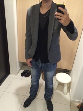 「HALB（ハルプ）のアイテム（トップス）」を使った、YOUさん（メンズ・176cm）の秋コーディネート