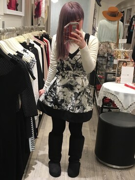 「ヒートテックニット」｜さっきー◡̈♥︎さん（レディース・153cm）の春コーディネート
