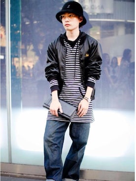 「styles（スタイルス）のアイテム（帽子）」を使った、TAKAHIROINOUEさん（メンズ・170cm）の秋コーディネート