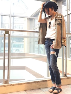 「NET（ネット）のアイテム（ハット）」を使った、Mayo...さん（レディース・167cm）の春コーディネート