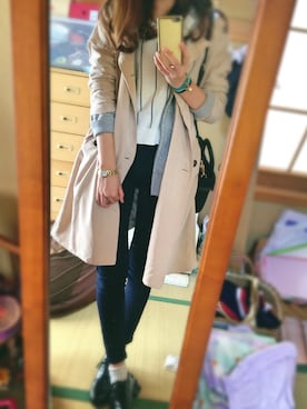 「ORiental TRaffic(ORiental TRaffic)」｜「アイテム（トレンチコート）」を使った、k_nnaさん（レディース・168cm）の春コーディネート