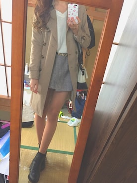 「COCO DEAL（ココディール）のアイテム（トレンチコート）」を使った、k_nnaさん（レディース・168cm）の秋コーディネート