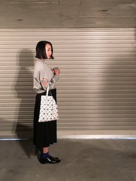 「mame（マメ）のアイテム（スウェット）」を使った、アヤカ オトナシさん（レディース・165cm）の冬コーディネート