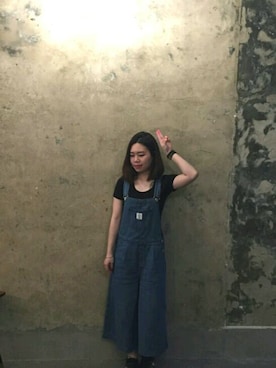 「chocoolate（チョコレート）のアイテム（サロペット/オーバーオール）」を使った、Bonnieさん（レディース・153cm）の春コーディネート