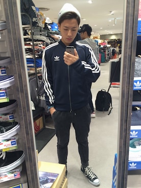 「アイテム（ジャージ）」を使った、junさん（メンズ・168cm・10代）の秋コーディネート