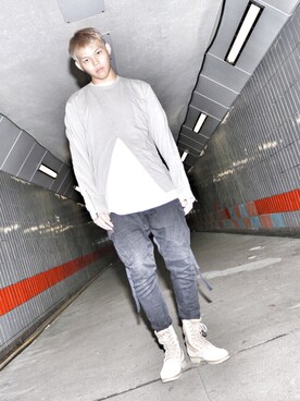 「initial（イニシャル）のアイテム（パンツ）」を使った、pokiさん（メンズ・50cm）の夏コーディネート