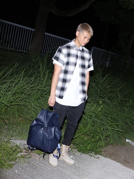 「initial（イニシャル）のアイテム（パンツ）」を使った、pokiさん（メンズ・50cm）の夏コーディネート