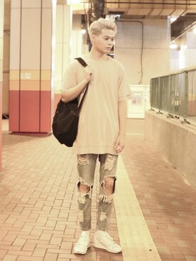 「Factorie（ファクトリエ）のアイテム」を使った、pokiさん（メンズ・50cm）の夏コーディネート