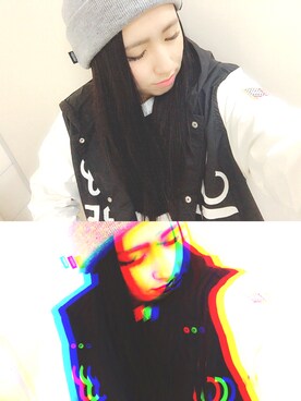 「STUSSY（ステューシー）のアイテム（ナイロンジャケット）」を使った、yUkiE. さん（レディース・153cm）の冬コーディネート