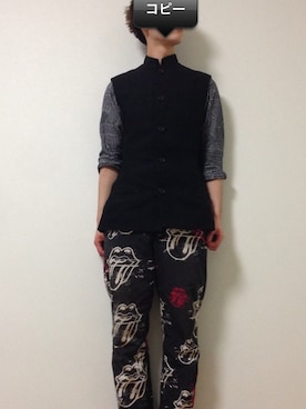「Yohji Yamamoto（ヨウジヤマモト）のアイテム（ベスト）」を使った、hayato.wさん（メンズ・172cm）の夏コーディネート