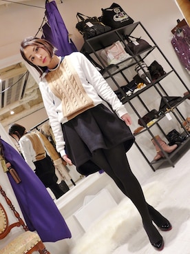 「MSGM（エムエスジーエム）のアイテム（スウェット）」を使った、ゆいさん（レディース・156cm）の冬コーディネート