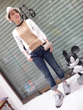 「MSGM（エムエスジーエム）のアイテム（スウェット）」を使った、ゆいさん（レディース・156cm）の春コーディネート