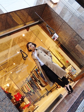「ウエストイン」｜「アイテム（トレンチコート）」を使った、ゆいさん（レディース・156cm）の夏コーディネート