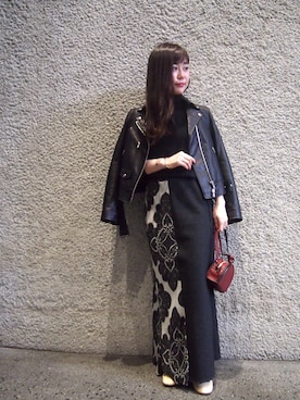 「URBAN RESEARCH ROSSO WOMEN（アーバンリサーチ　ロッソ）のアイテム（ライダースジャケット）」を使った、Mai_rossoさん（レディース・155cm）の秋コーディネート