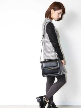 「PLAIN CLOTHING（プレーンクロージング）のアイテム（ワンピース/ドレス）」を使った、chikaさん（レディース・158cm）の冬コーディネート