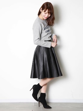 「PLAIN CLOTHING（プレーンクロージング）のアイテム（スカート）」を使った、chikaさん（レディース・163cm）の冬コーディネート