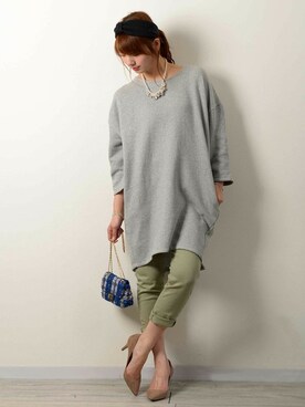 「PLAIN CLOTHING（プレーンクロージング）のアイテム（ワンピース/ドレス）」を使った、chikaさん（レディース・164cm）の春コーディネート