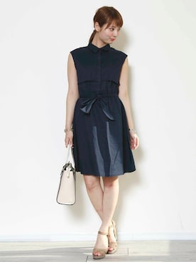 「PLAIN CLOTHING（プレーンクロージング）のアイテム（ワンピース/ドレス）」を使った、chikaさん（レディース・164cm）の夏コーディネート