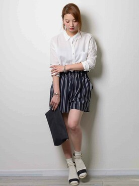 「サンダルに靴下」｜chikaさん（レディース・164cm）の夏コーディネート
