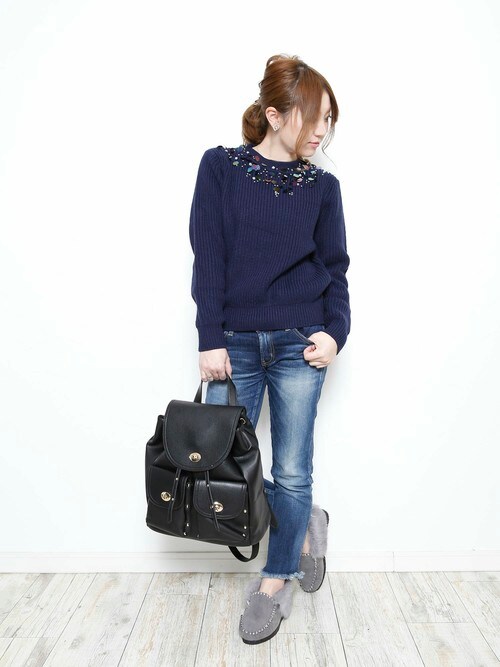 chika（PLAIN CLOTHING TOKYO）｜PLAIN CLOTHINGのニット/セーターを使ったコーディネート - WEAR