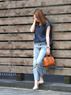 「PLAIN CLOTHING（プレーンクロージング）のアイテム」を使った、chikaさん（レディース・153cm）の夏コーディネート