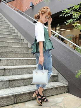 「アイテム（ヘアゴム）」を使った、chikaさん（レディース・153cm）の秋コーディネート