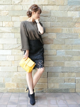 「PLAIN CLOTHING（プレーンクロージング）のアイテム（ピアス（両耳用））」を使った、chikaさん（レディース・153cm）の秋コーディネート