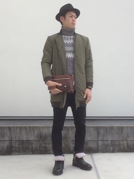 「LiSS（リス）のアイテム（ジャケット/アウター）」を使った、Kazuki Fujikawaさん（メンズ・172cm）の冬コーディネート