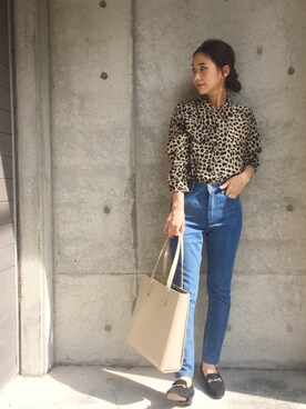 「VINTAGE（ヴィンテージ）のアイテム（モカシン/デッキシューズ）」を使った、伊地知朋子さん（レディース・153cm）の秋コーディネート