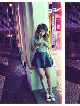 「skirt」｜「アイテム（パンツ）」を使った、AJ.さん（レディース・155cm）の春コーディネート