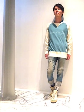 「EFFECTEN（エフェクテン）のアイテム（スウェット）」を使った、Kenji Ishitakaさん（メンズ・173cm）の冬コーディネート