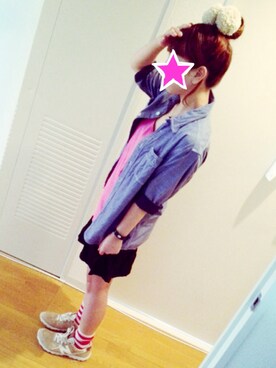 「mercibeaucoup,（メルシーボークー）のアイテム（ヘアゴム）」を使った、872@ヌコさん（レディース・146cm）の夏コーディネート