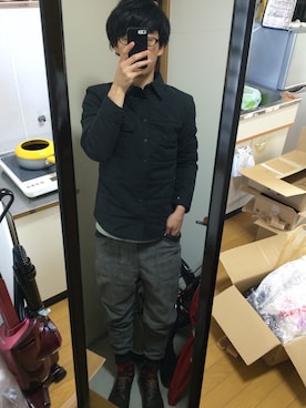 「BASECONTROL（ベースコントロール）のアイテム（ダウンベスト）」を使った、junjunさん（メンズ・167cm）の冬コーディネート